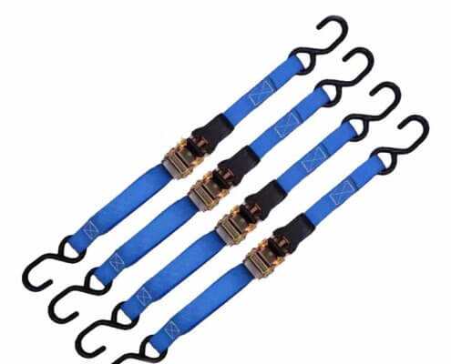 1'' x 15' Ratchet Strap with S-Hooks-4 pack