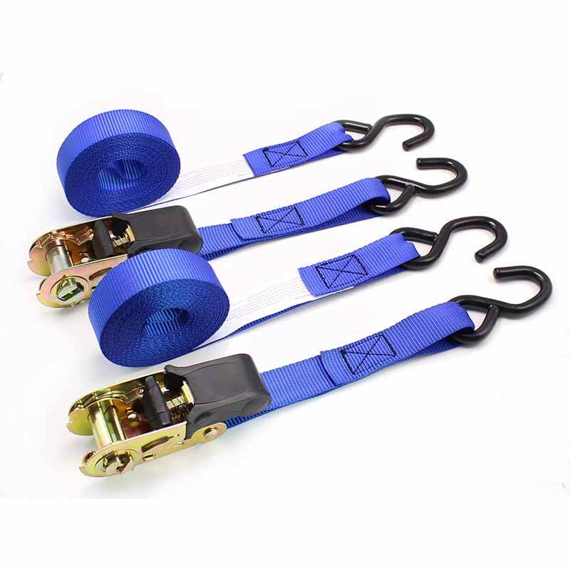 1'' X 15' Ratchet Strap With S-Hooks 4 Pack