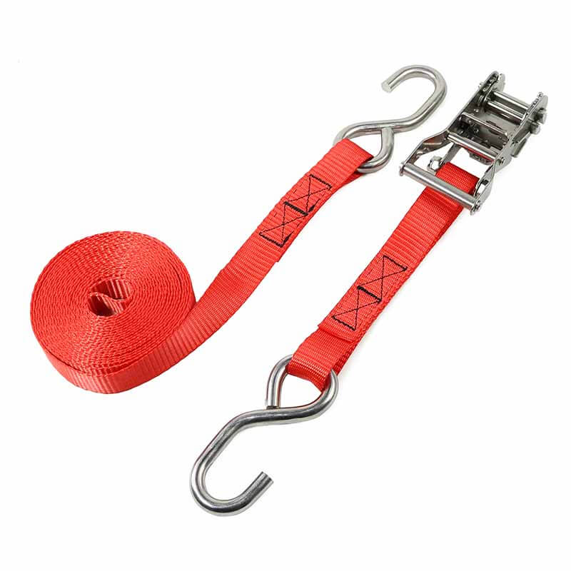 1'' Stainless Steel Ratchet Strap W/ S-Hooks & Ratchet Strap With S Hooks