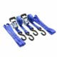 1 inch Heavy Duty Rubber Handle Ratchet Strap with S-Hooks and Keeper