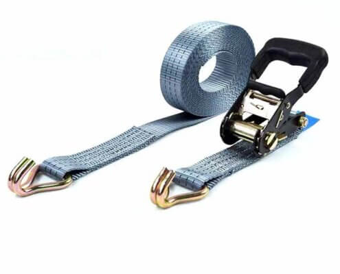 1.5 inch Grey Loading Ratchet Straps with Wire Hooks