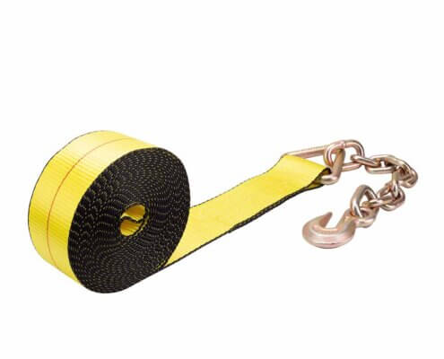 3'' x 27' Winch Strap with Chain & Hook