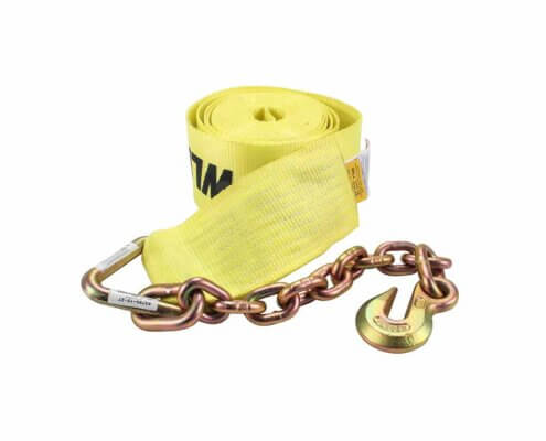 4 inch Winch Strap with Transport Chain and Hook