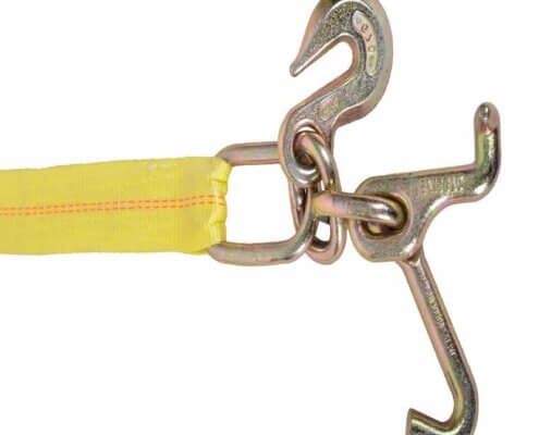 Automotive Tie Down Strap with Cluster Hook and Chain & Hook